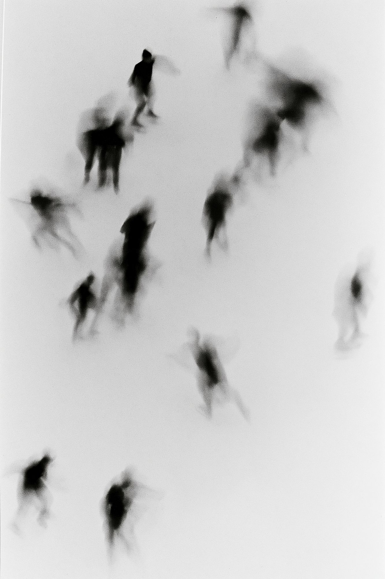 Blurred Figures Black-White Print. poster detail