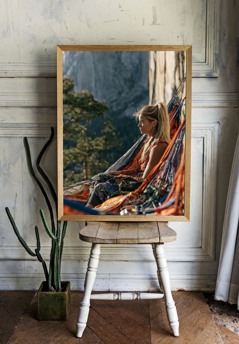 Cliffside Hammock Portrait Poster. — room view 1