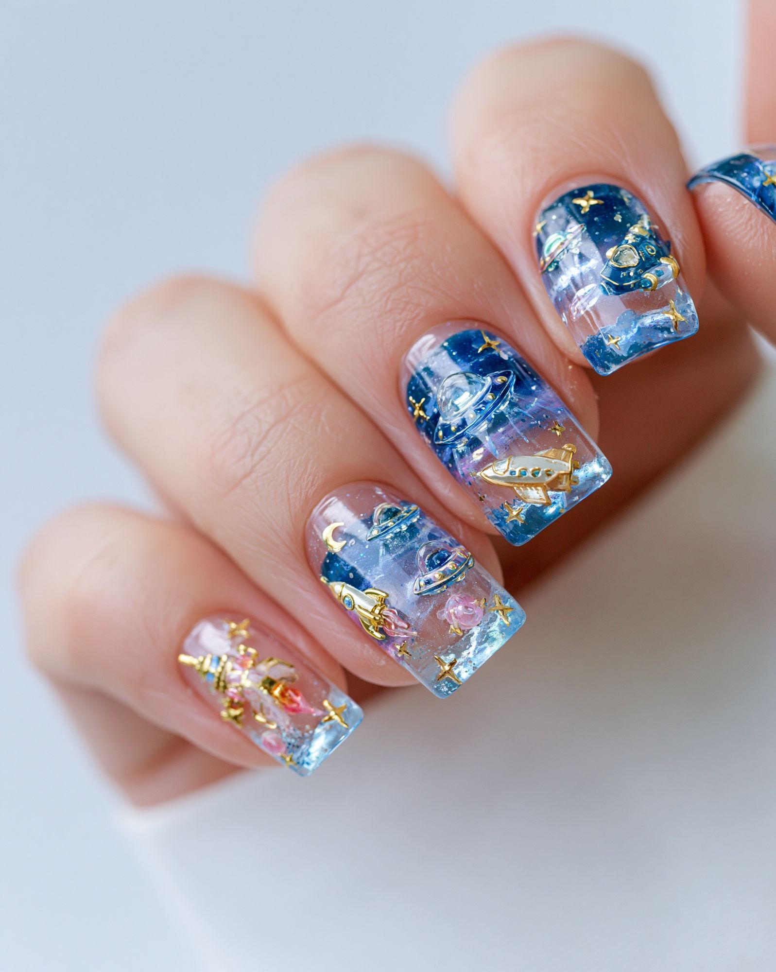 Celestial Nail Art Photography Poster. poster detail