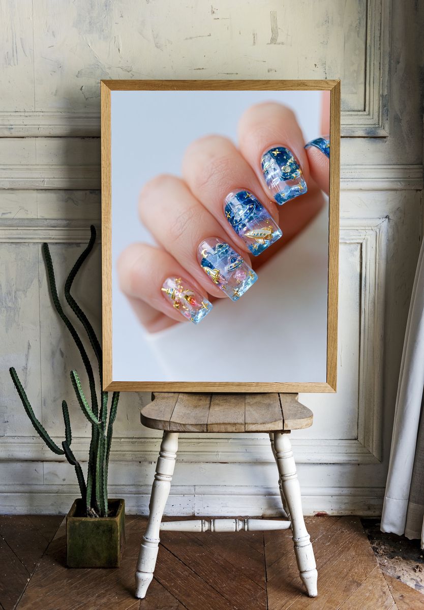 Celestial Nail Art Photography Poster. — room view 1
