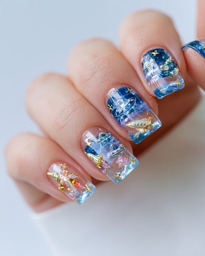 Celestial Nail Art Photography Poster.