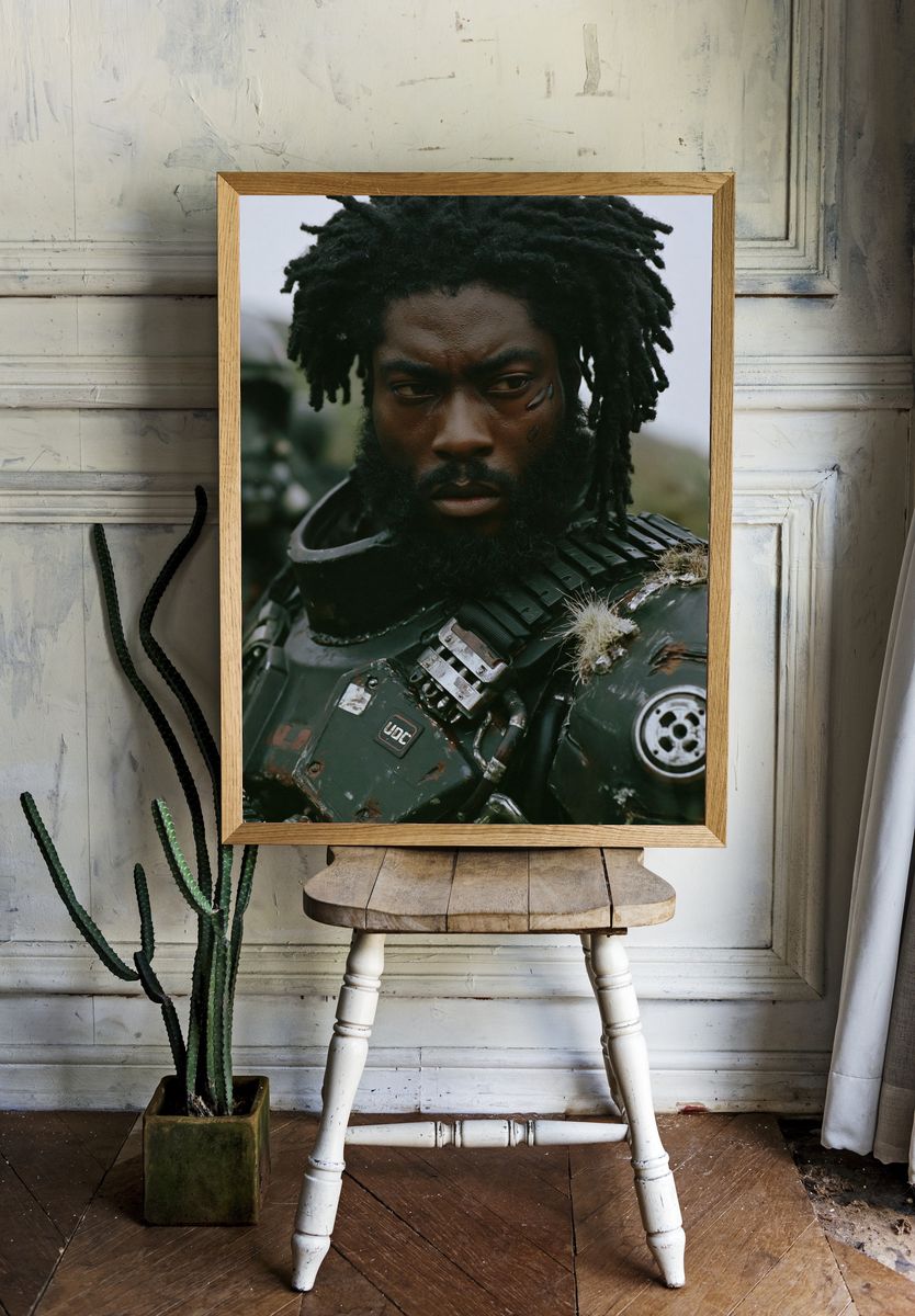 Cinematic Warrior Portrait Print. — room view 1