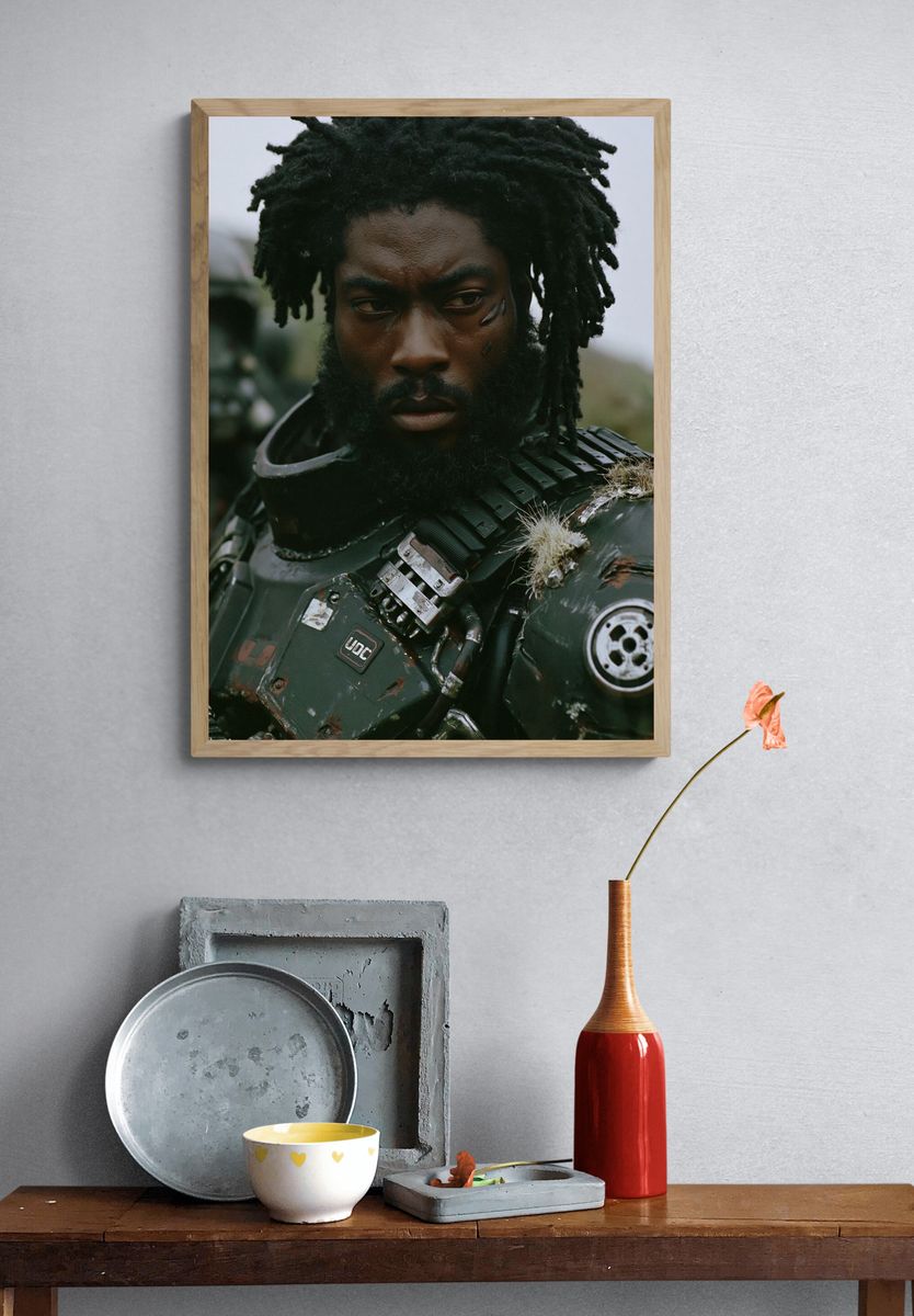 Cinematic Warrior Portrait Print. — room view 3