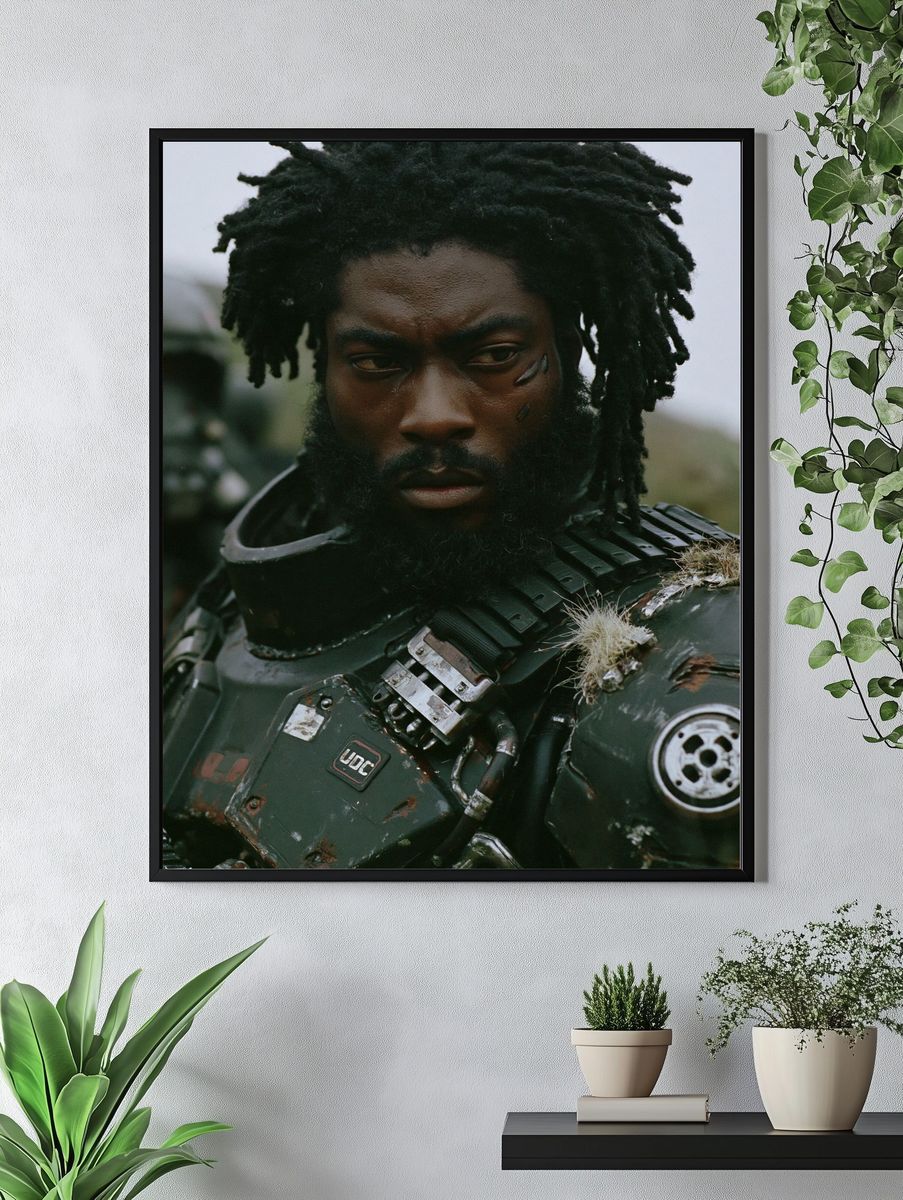 Cinematic Warrior Portrait Print. — room view 4