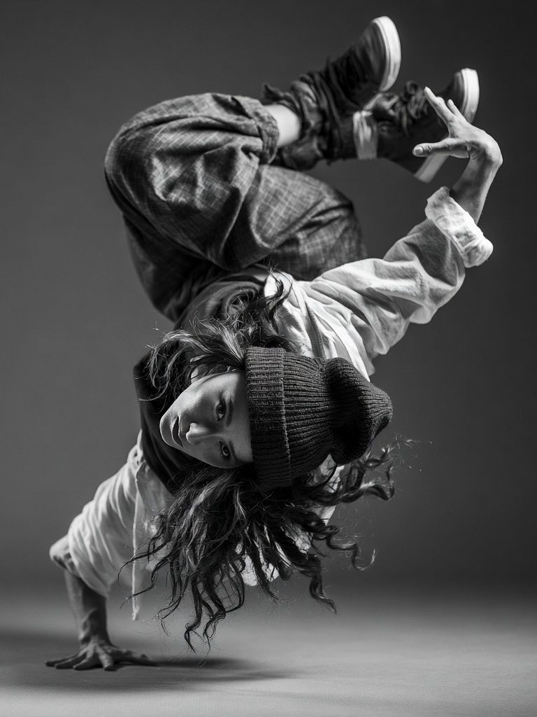 Breakdance Freeze Black-White Poster. poster — photography art