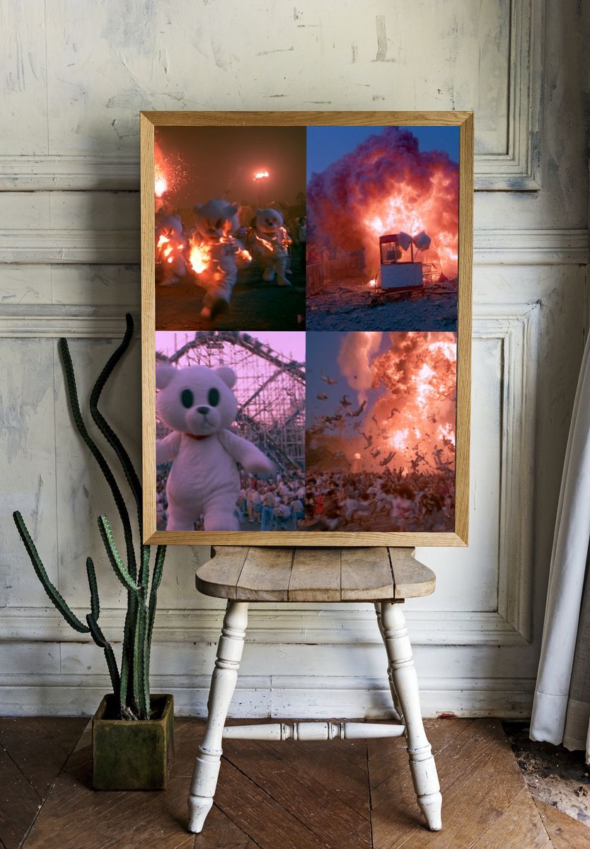 Burning Bear Carnival Poster. room preview