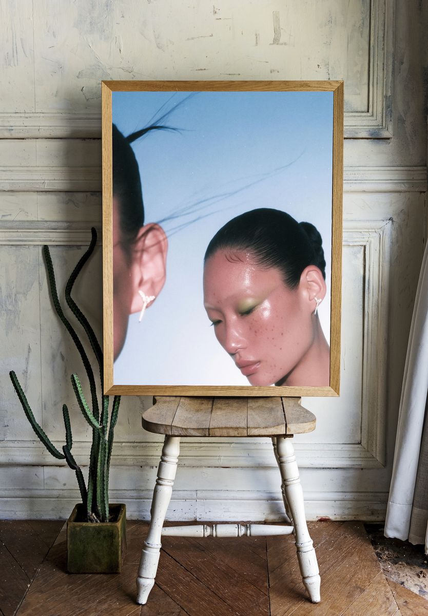 Glossy Portrait Photography Poster. room preview