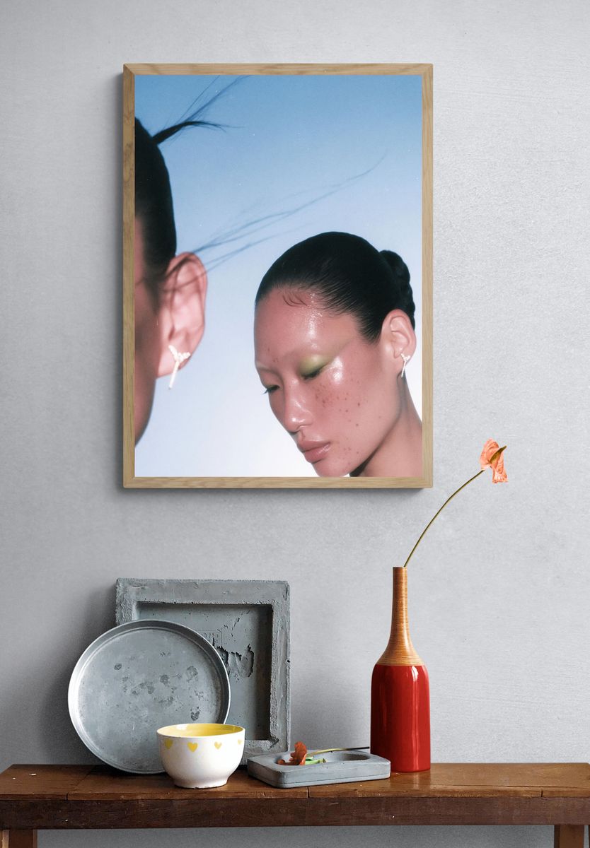 Glossy Portrait Photography Poster. — room view 3