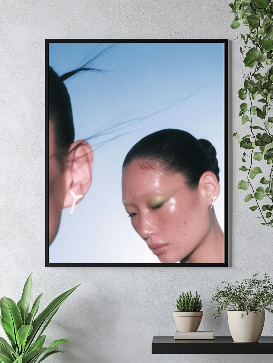 Glossy Portrait Photography Poster. — room view 4