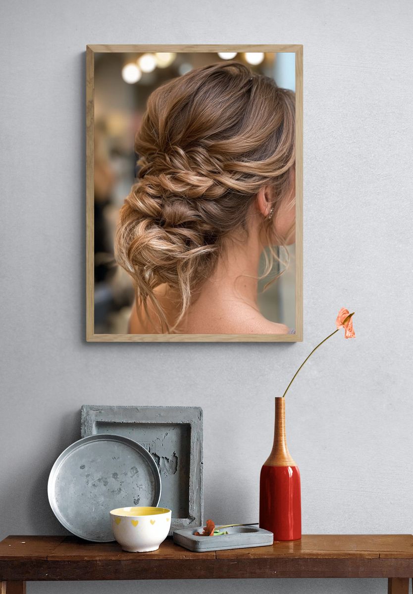 Braided Updo Portrait Print. — room view 3