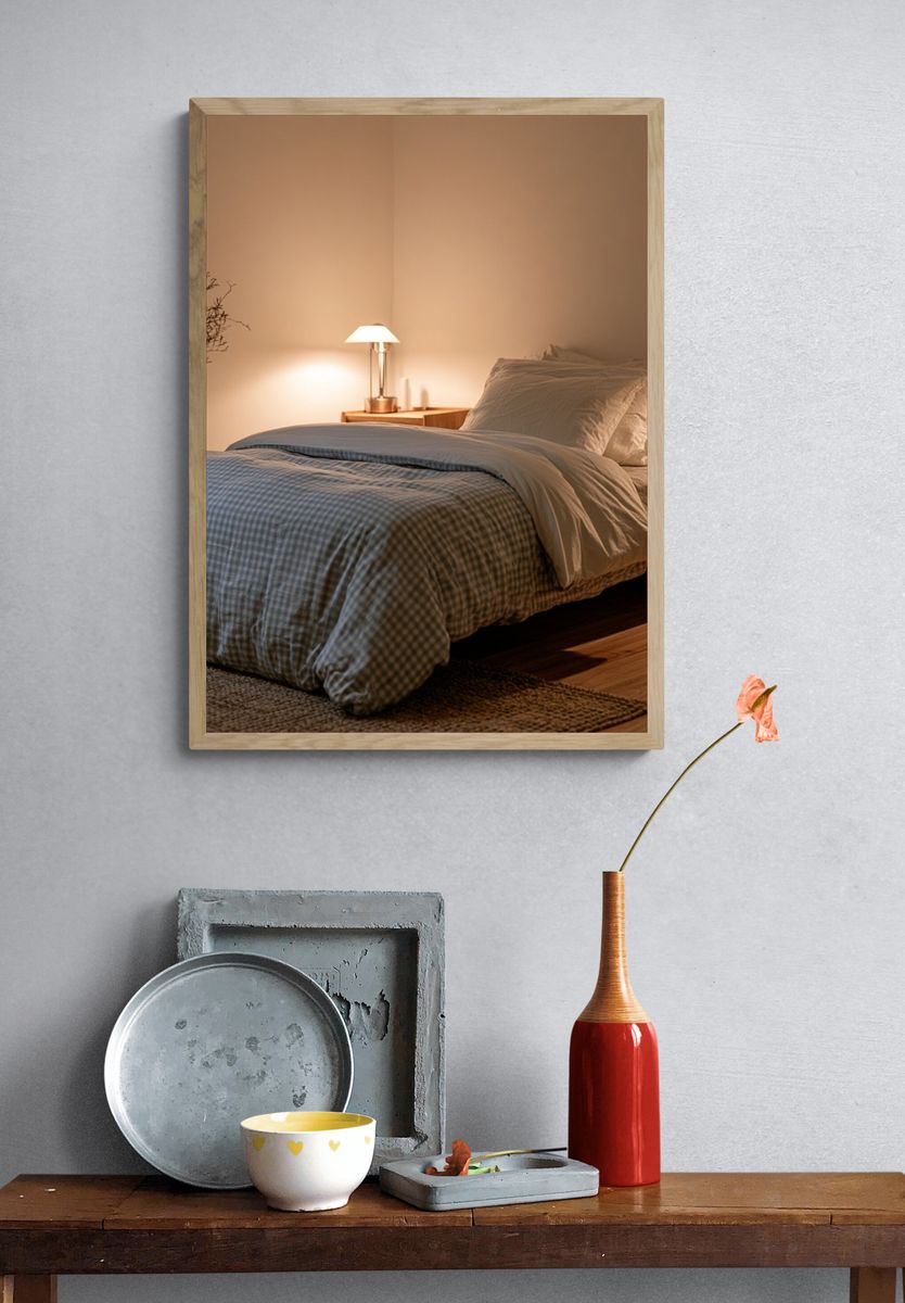 Cozy Minimal Bedroom Poster. — room view 3