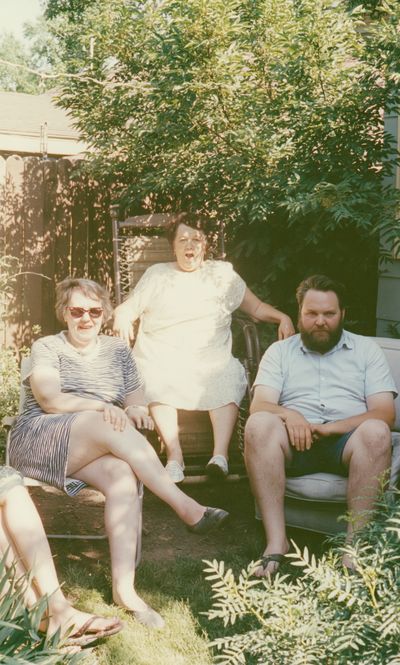 Backyard Family Portrait Photography Print. poster print
