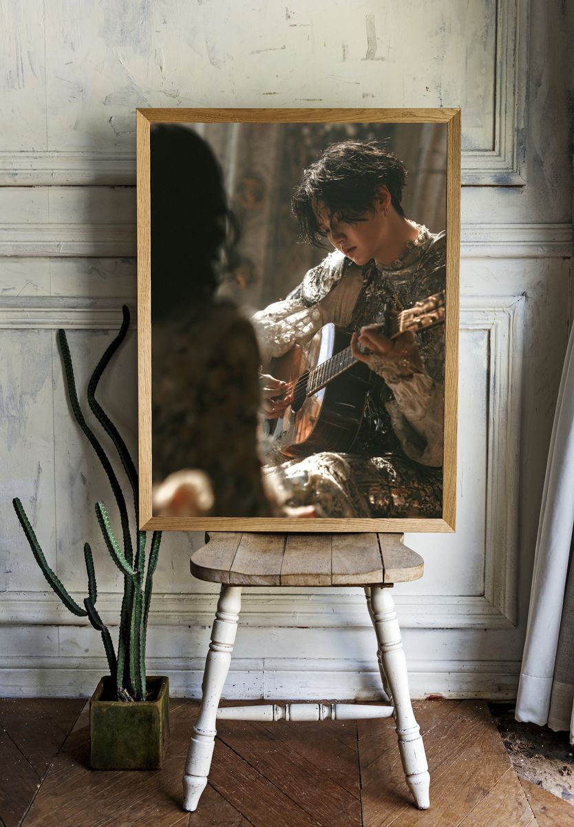 Guitarist in Silver Armor Poster. — room view 1
