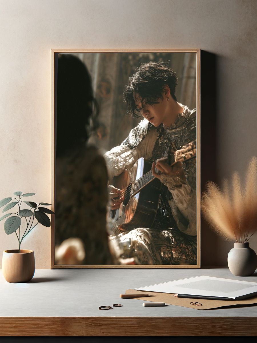 Guitarist in Silver Armor Poster. — room view 2