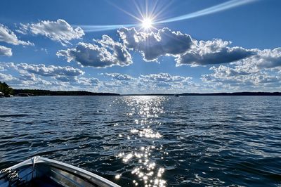 Sunlit Lake Horizon Photography Poster.