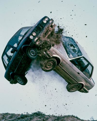 Car Crash Action Photography Poster. poster