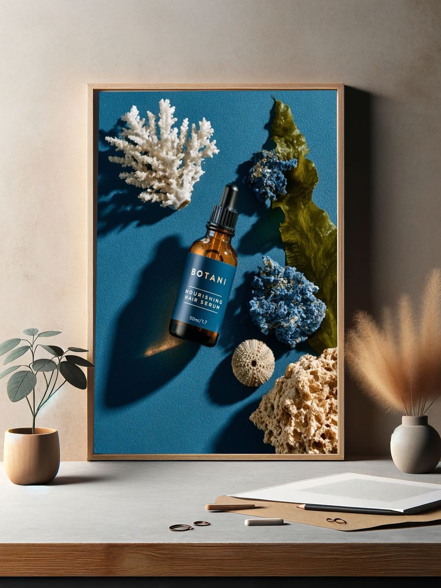 Coral Still Life Photography Poster. — room view 2
