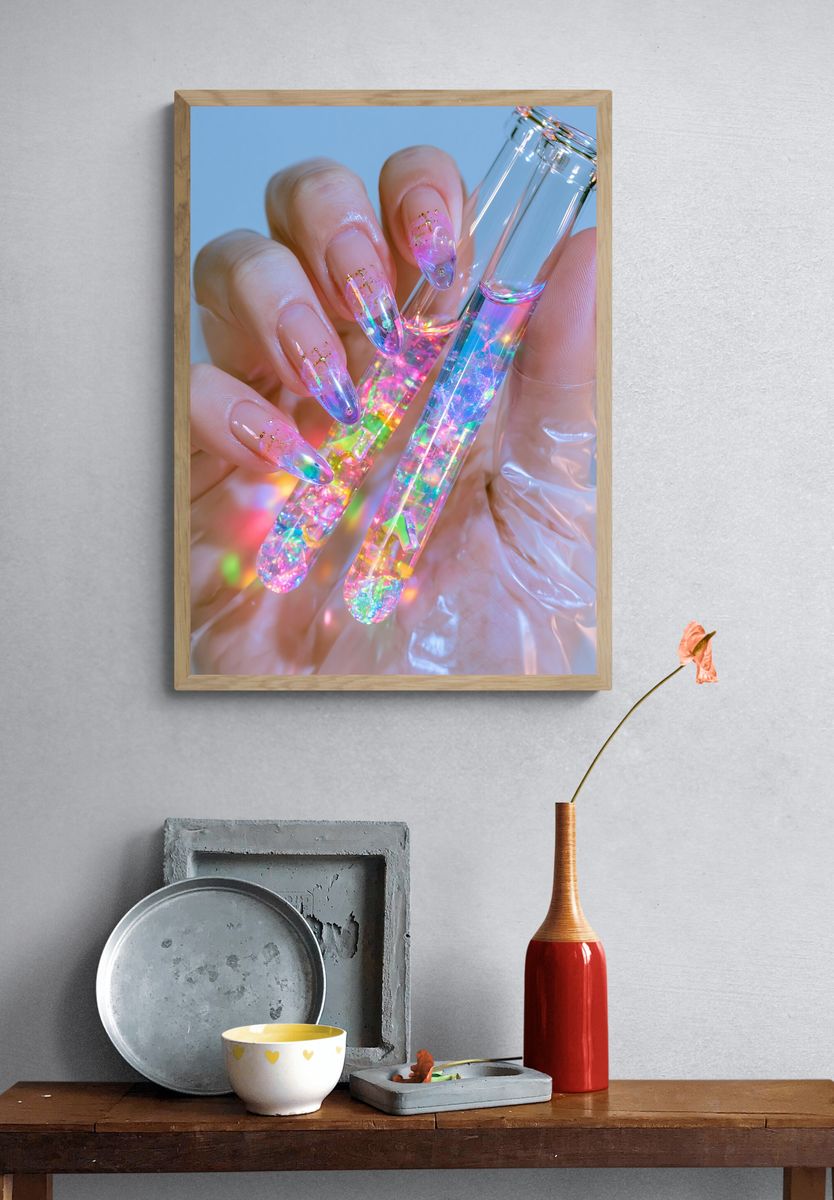 Holographic Nail Art Photography Poster. — room view 3