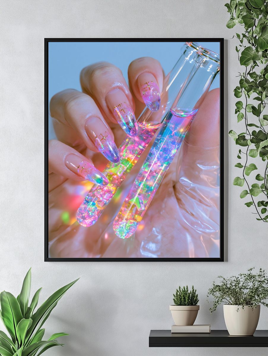 Holographic Nail Art Photography Poster. — room view 4