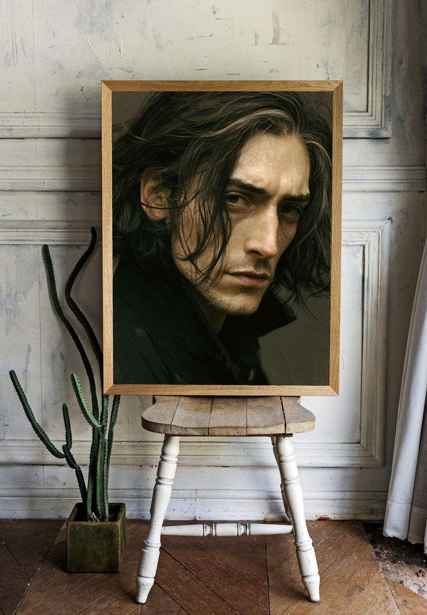 Brooding Portrait Photography Poster. — room view 1
