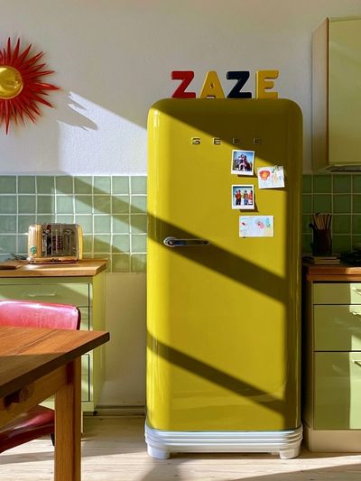 Retro Yellow Kitchen Interior Poster. poster