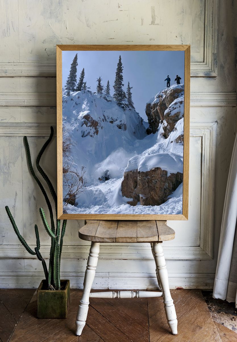 Snowy Mountain Skiing Photography Poster. — room view 1