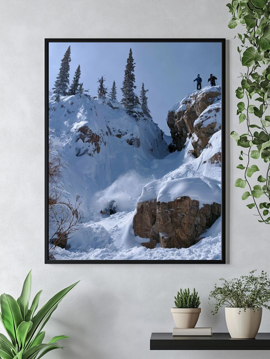 Snowy Mountain Skiing Photography Poster. — room view 4