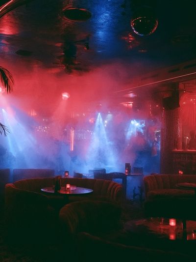 Neon Nightclub Interior Photography Poster.
