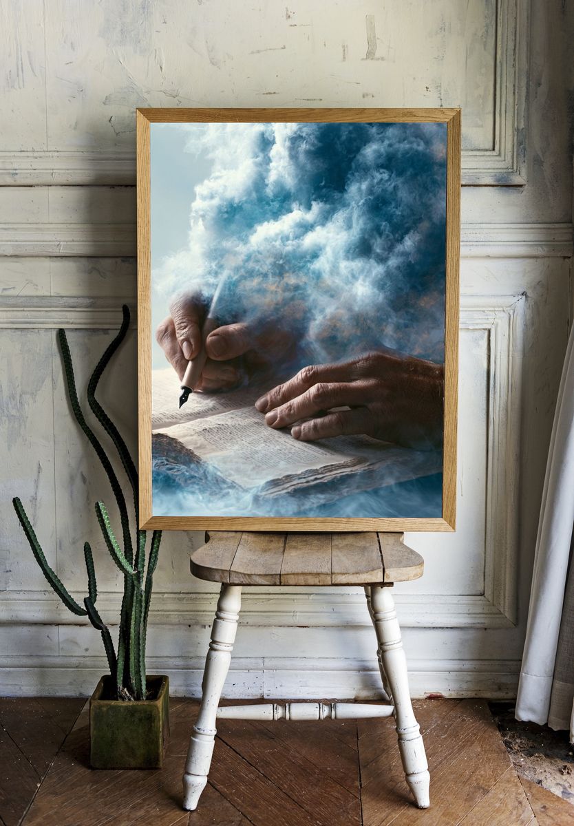 Mystic Writing Hands Photography Poster. — room view 1