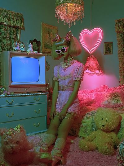 Neon Doll Room Photography Poster.