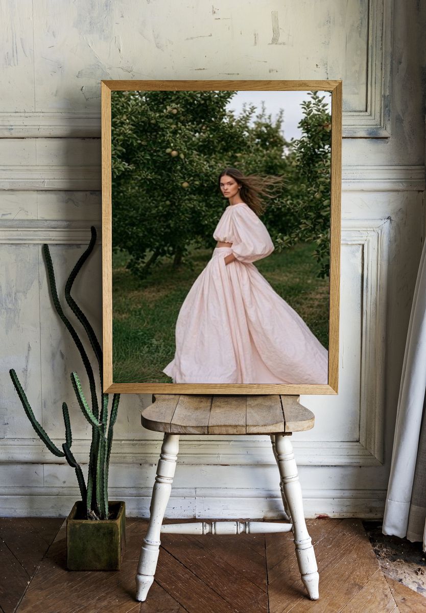 Woman in Orchard Fashion Poster. room preview