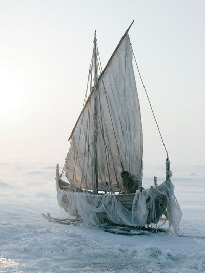 Frozen Sailboat Photography Poster. poster print