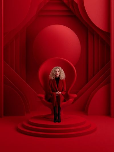 Crimson Throne Portrait Poster. poster