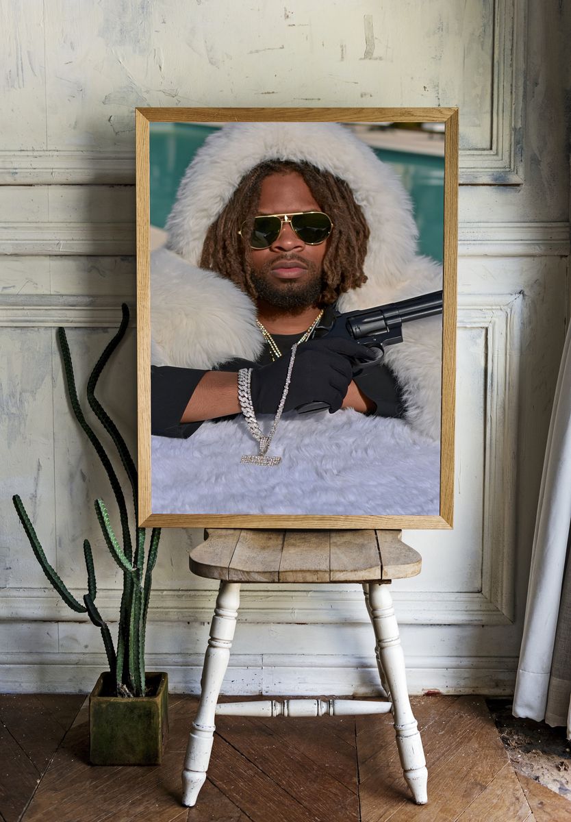 Luxury Poolside Portrait Poster. — room view 1