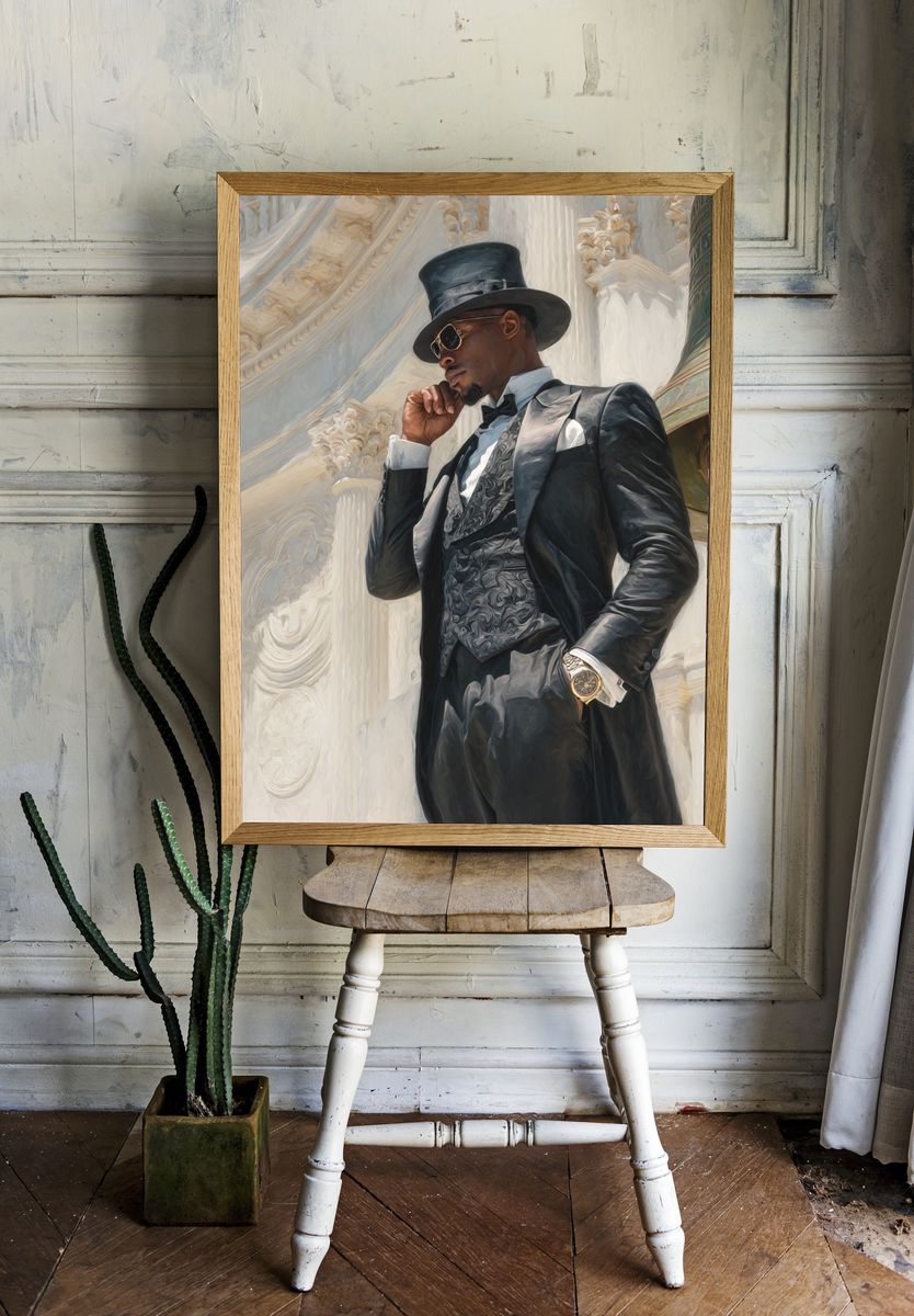 Elegant Gentleman Portrait Print. — room view 1