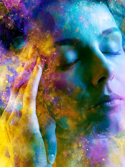 Dreaming Woman Color Splash Poster.