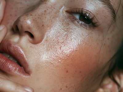 Freckled Face Close-Up Photography Poster.