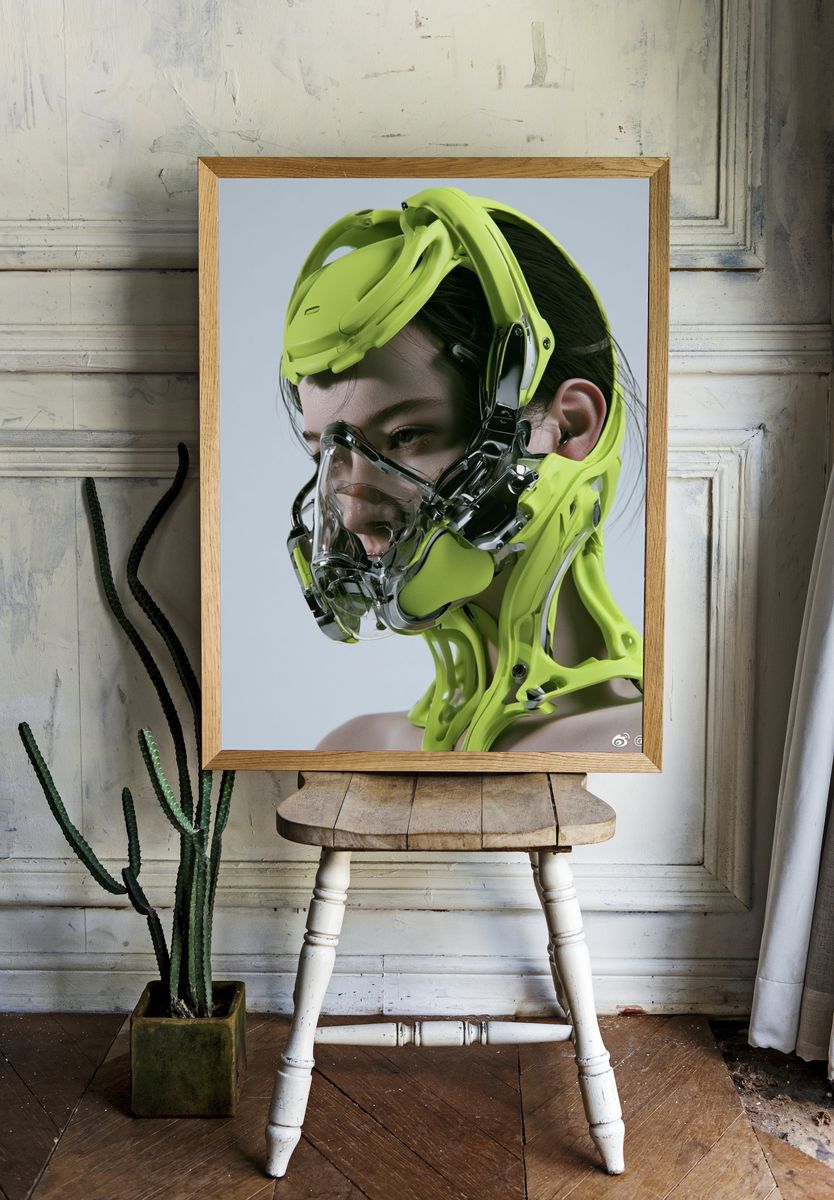 Cyborg Portrait Photography Poster. — room view 1