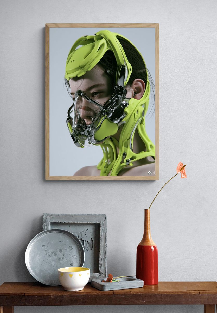 Cyborg Portrait Photography Poster. — room view 3