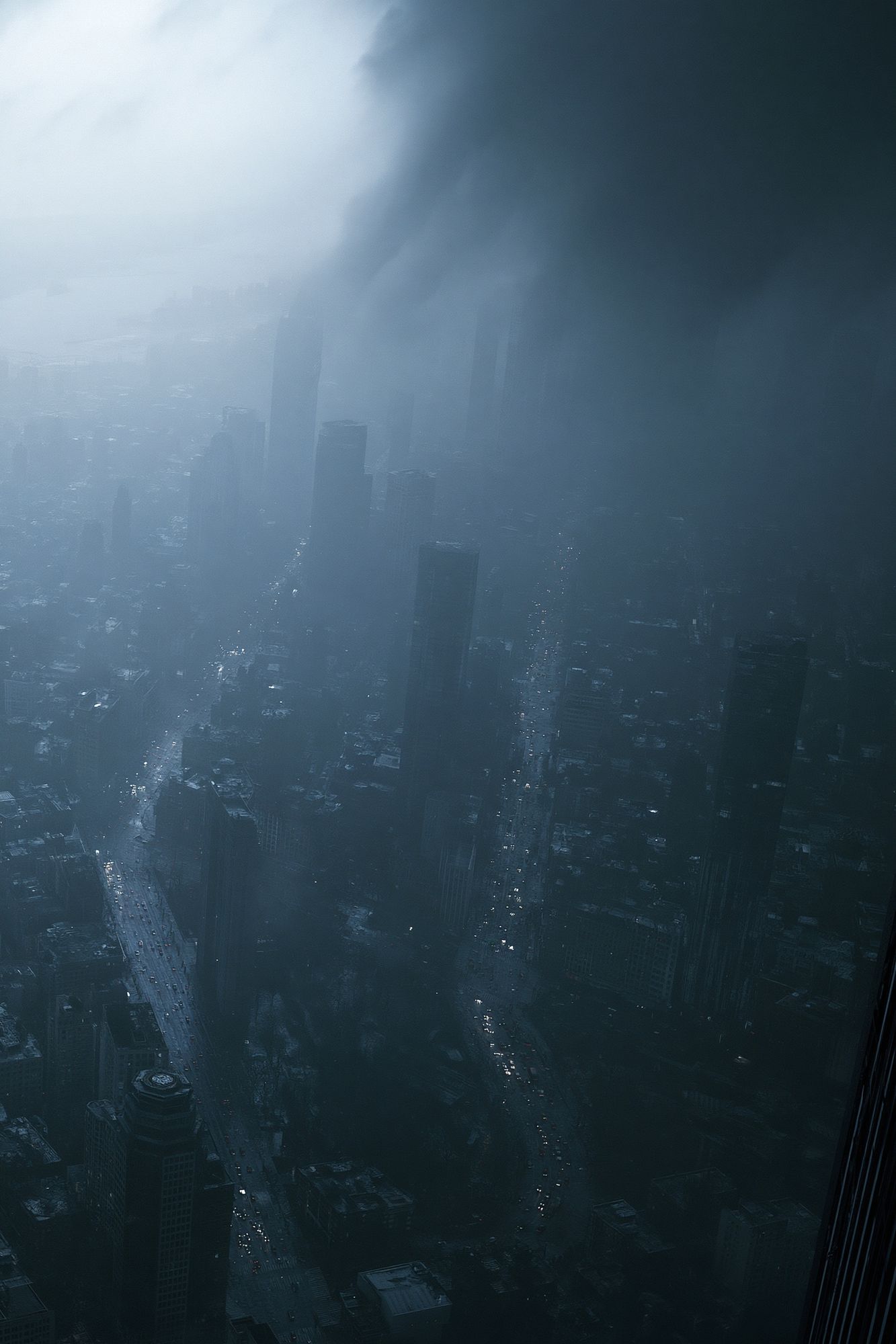 Misty City Skyline Photography Poster. poster detail