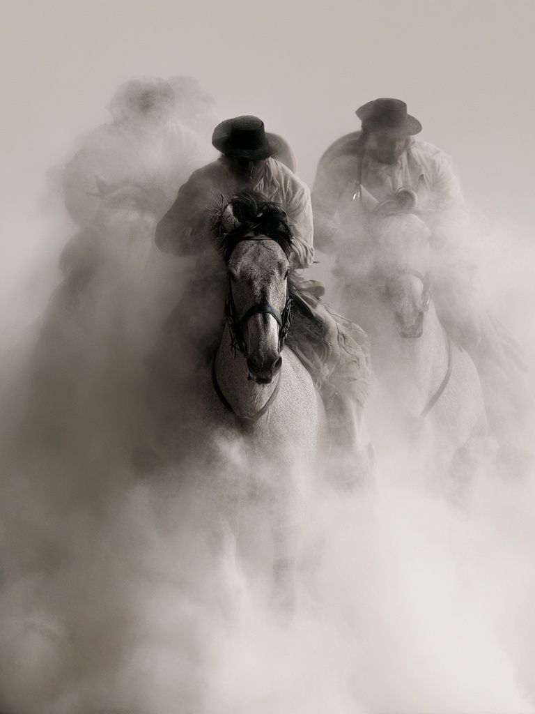 Dusty Horse Riders Photography Poster. poster — photography art