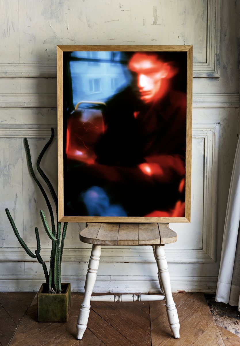 Blurred Red Figure Photography Poster. — room view 1