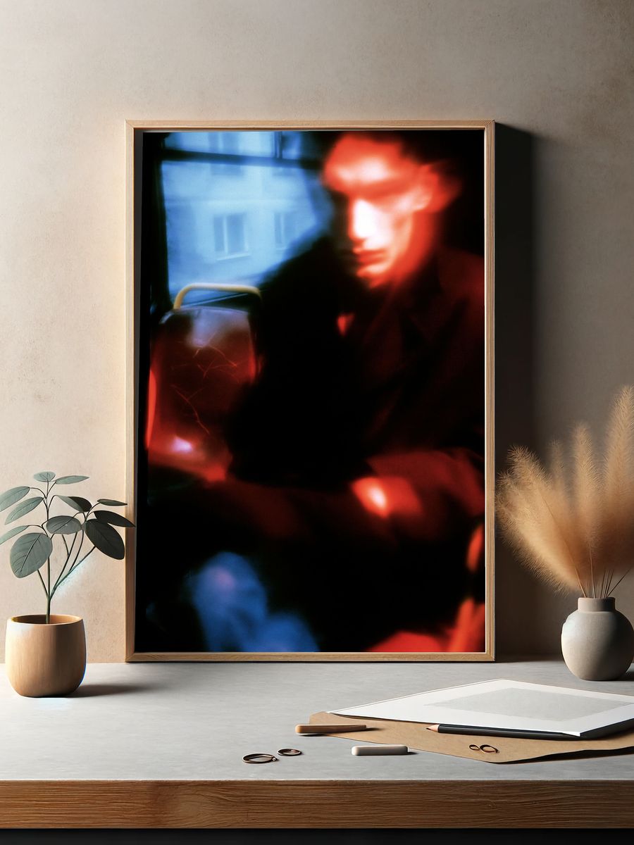 Blurred Red Figure Photography Poster. — room view 2