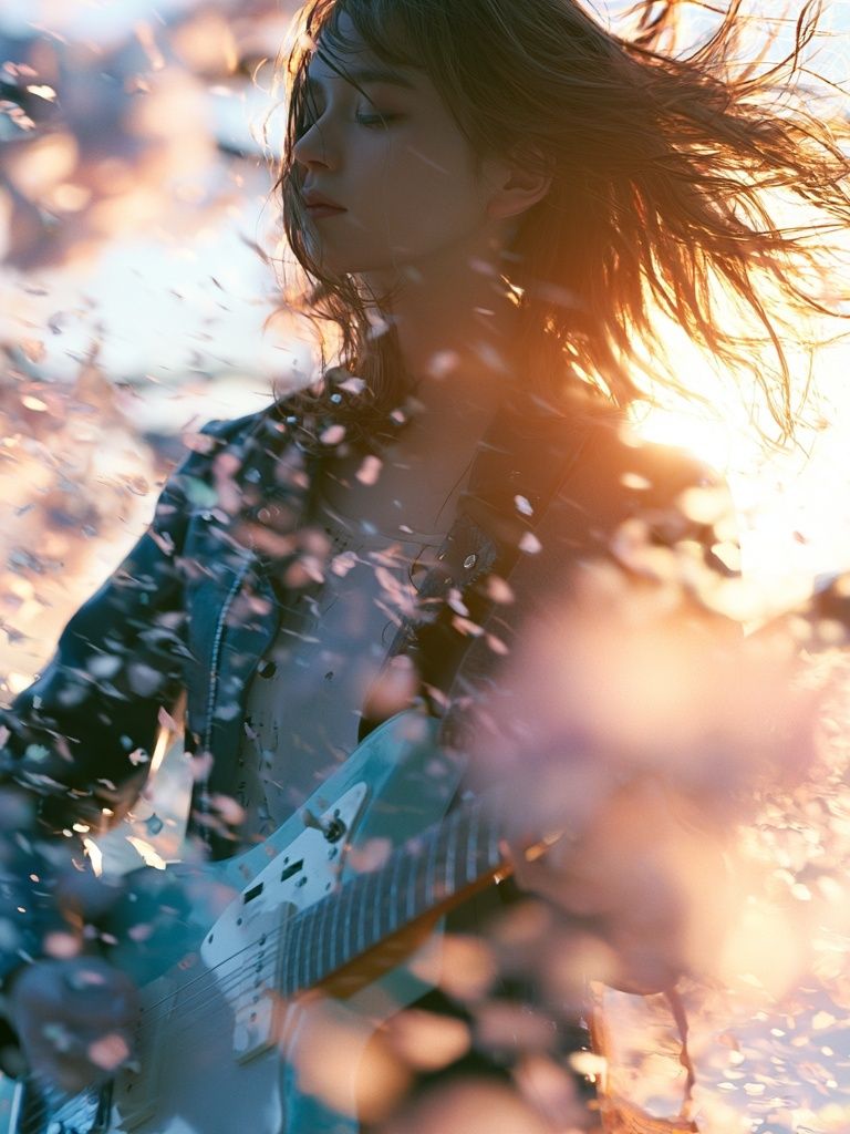 Dreamy Guitar Portrait Photography Poster. poster — photography art