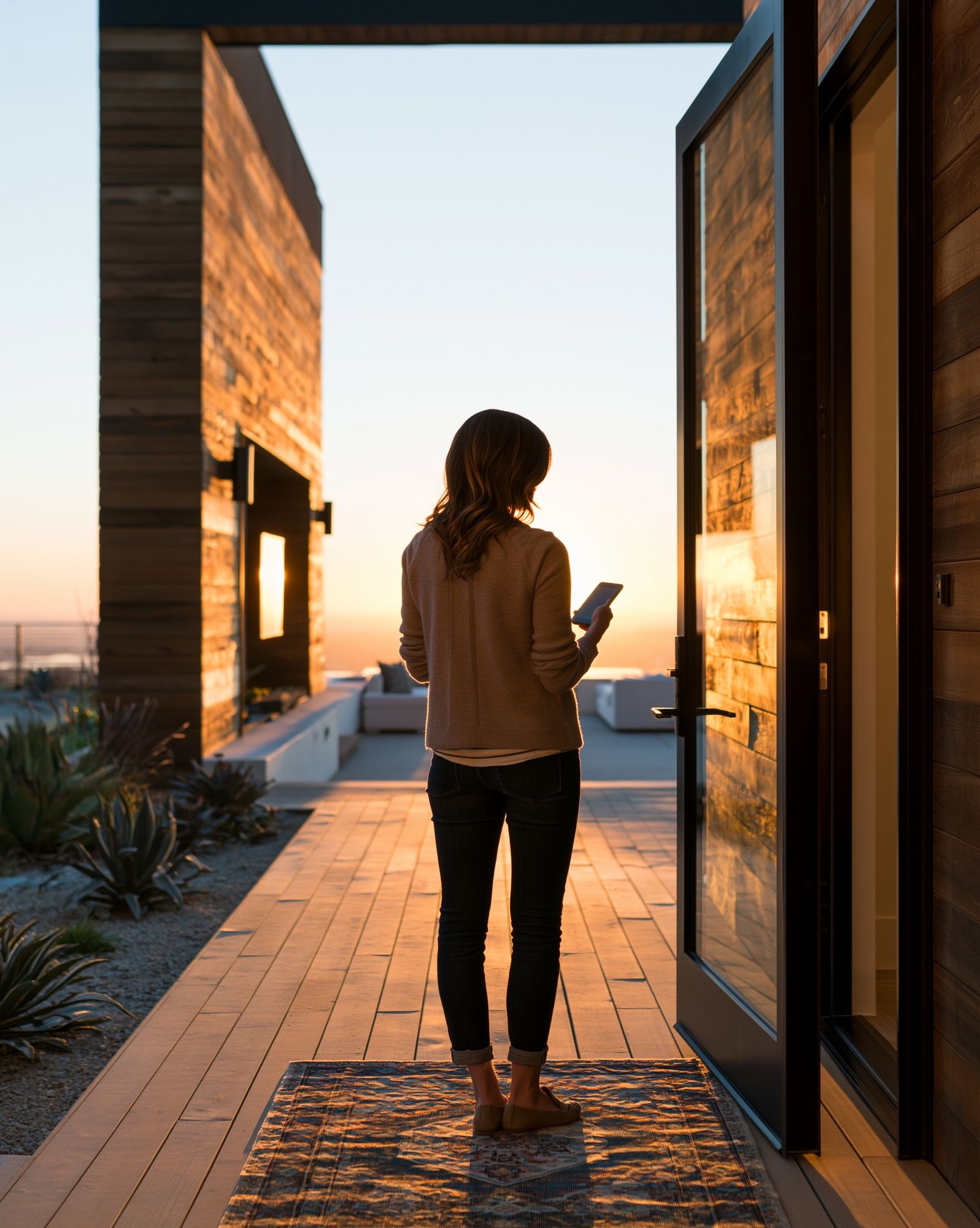 Sunset Terrace Woman Photography Poster. poster — photography art