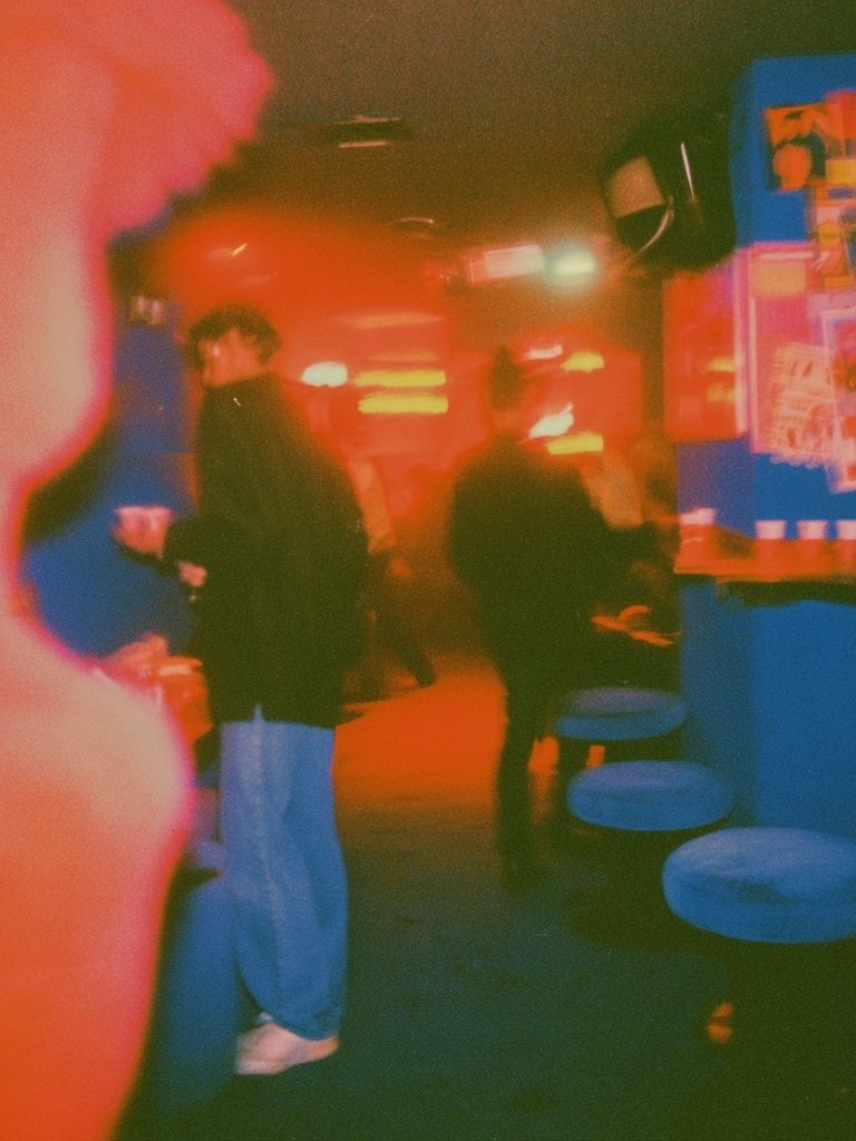 Neon Club Scene Photography Poster. poster detail