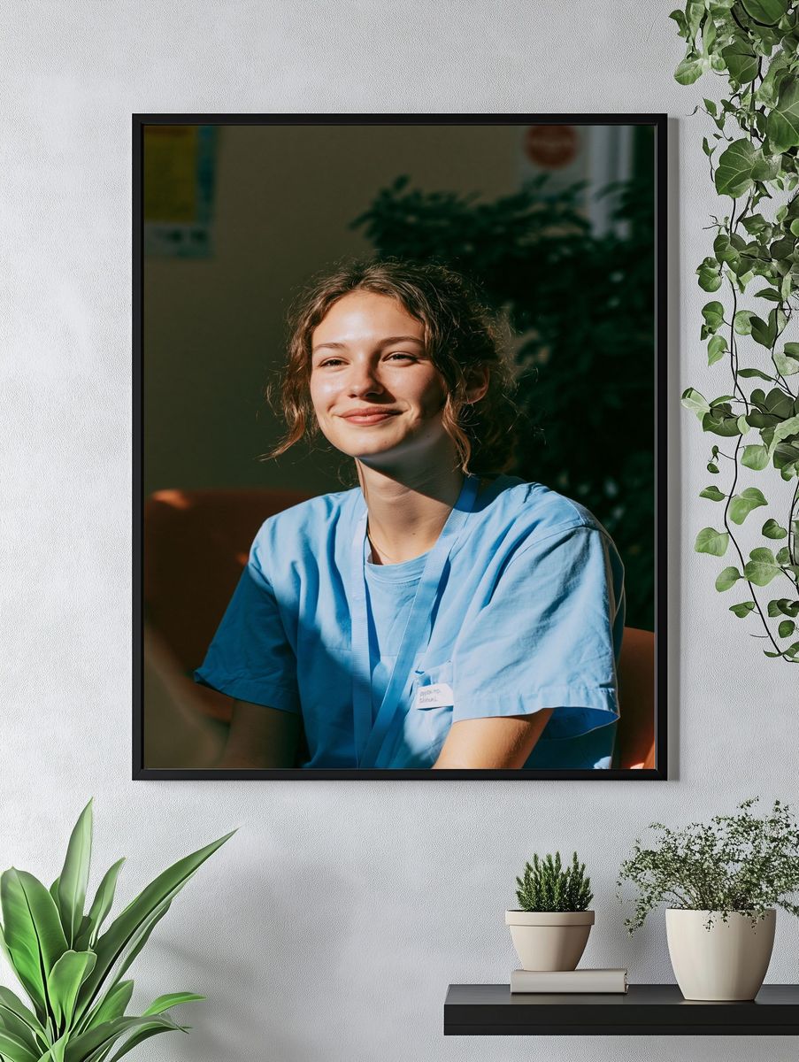 Smiling Nurse Portrait Poster. — room view 4
