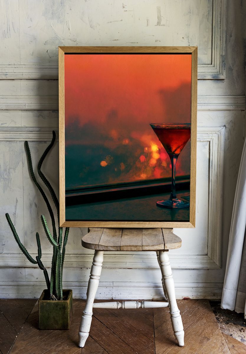Cocktail by the Window Photography Poster. room preview