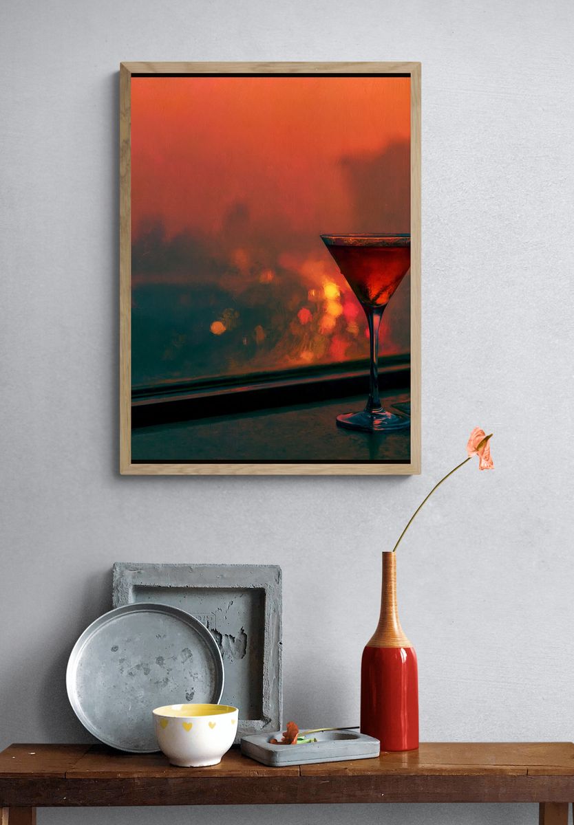 Cocktail by the Window Photography Poster. — room view 3