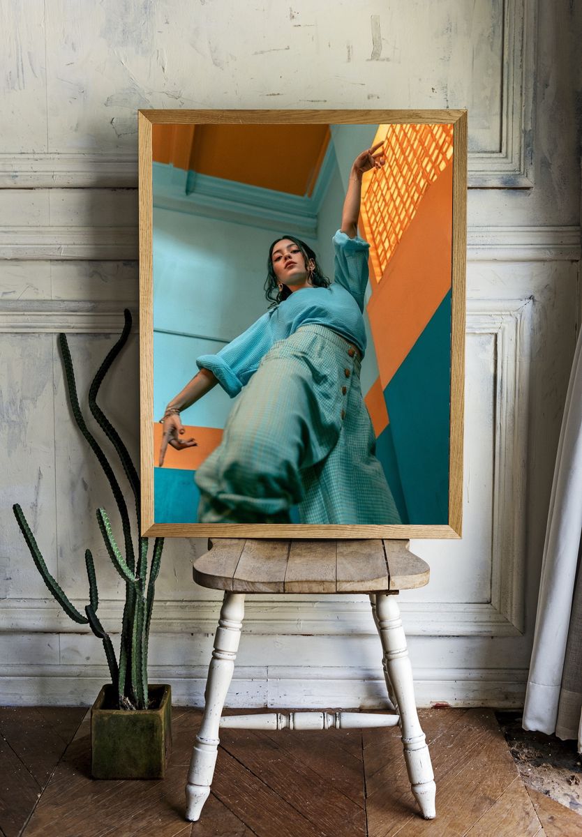 Color Block Fashion Portrait Poster. — room view 1
